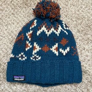 Patagonia Snowbelle Beanie WANDERING WOODS KNIT Wavy Blue unisex wool